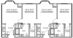 Independent Living Community Large 2 Bedroom Deluxe Jade Room